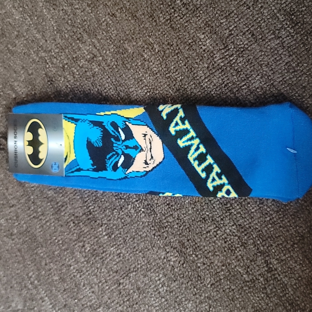 DC COMICS BATMAN CUSHION SOCKS: BLUE: NWT